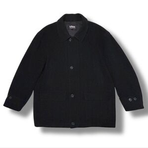 UTEX Black Pure Wool Car Coat